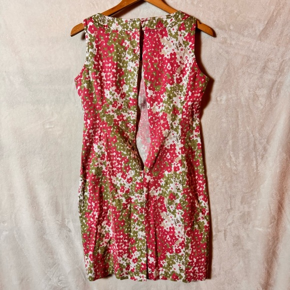 Talbots Petites Pink Green White Floral Dress Size 8P - Picture 3 of 10
